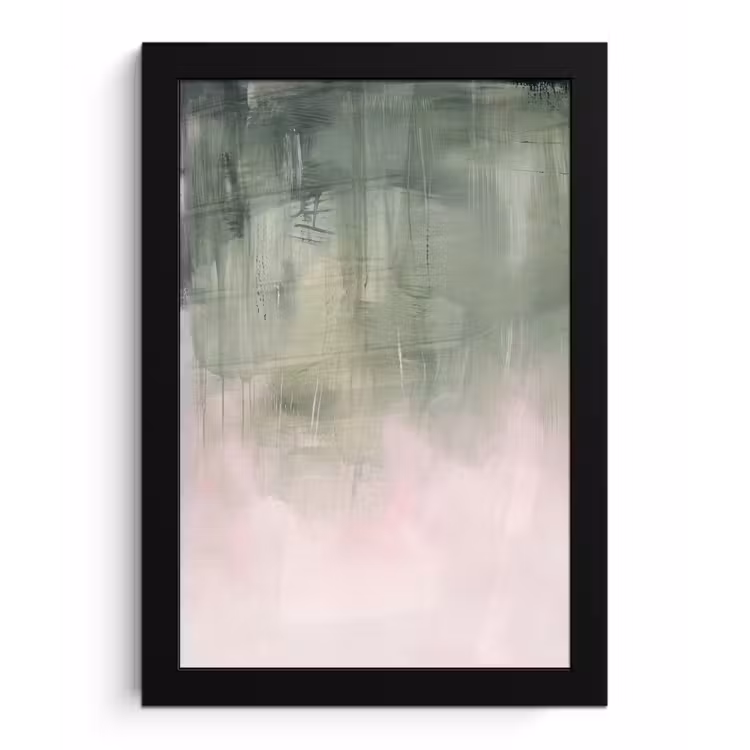 Poster met lijst - Kunst - Abstract - Modern - Groen - Roze — 1