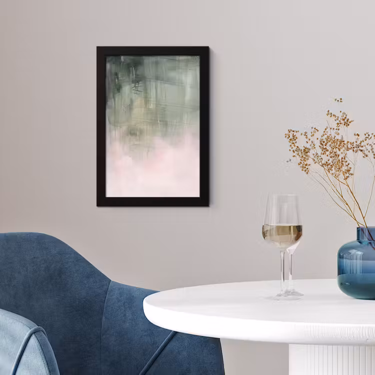 Poster met lijst - Kunst - Abstract - Modern - Groen - Roze — 2