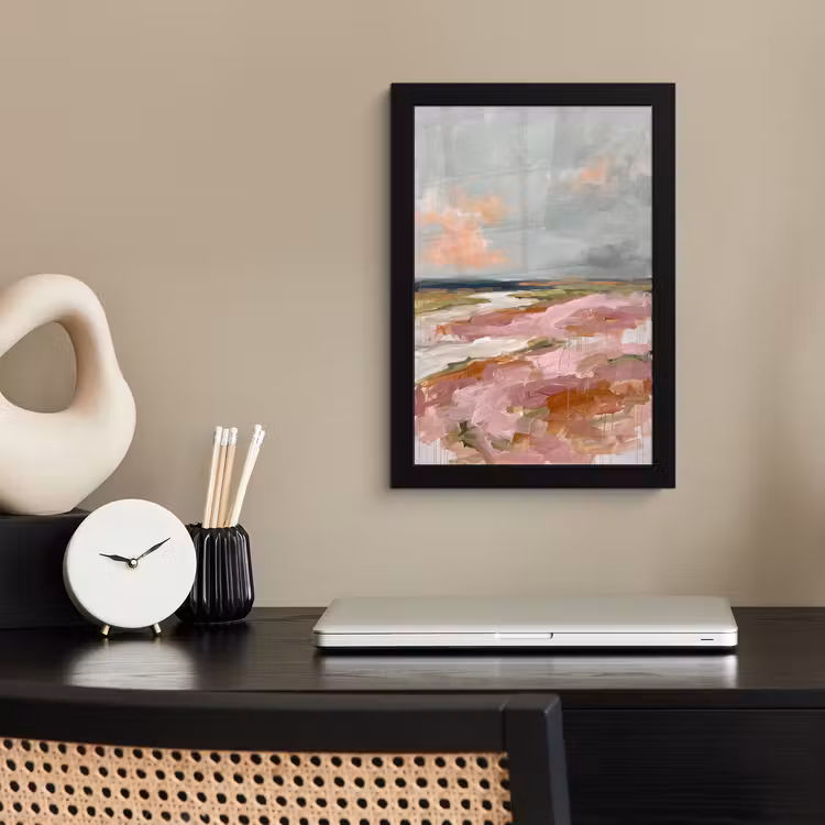 Poster met lijst - Landschap - Rivier - Abstract - Roze - Groen — 3