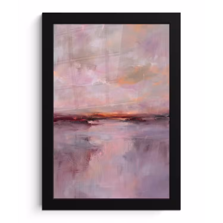 Poster met lijst - Landschap - Zonsondergang - Abstract - Modern - Roze — 1
