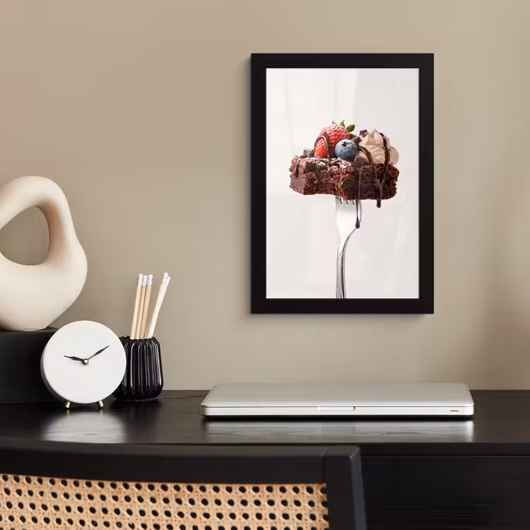 Poster met lijst - Vork - brownie - aardbei — 3