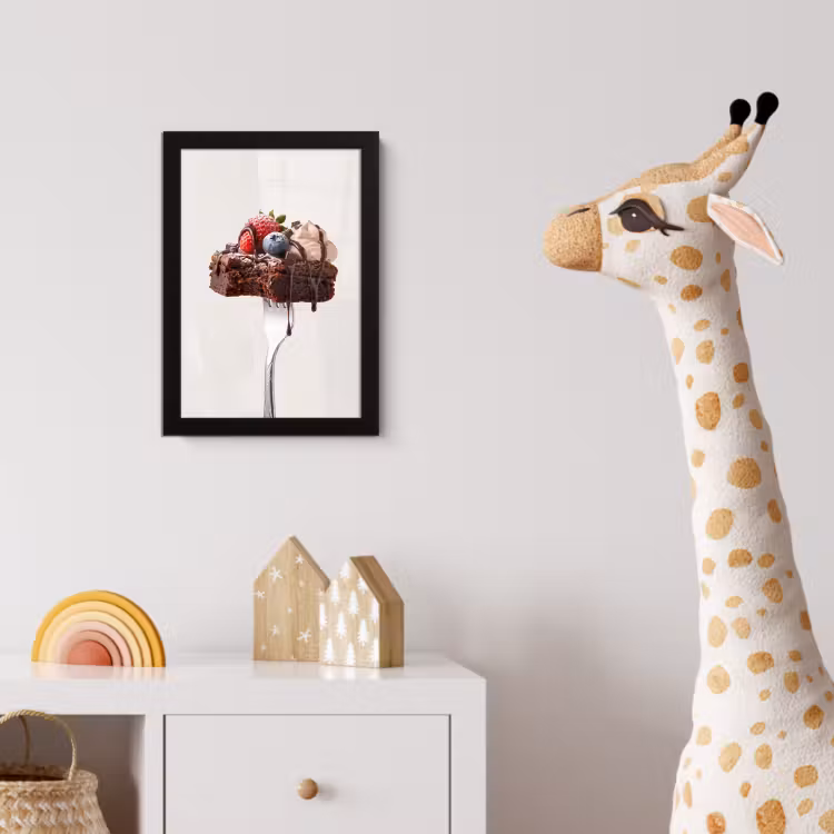 Poster met lijst - Vork - brownie - aardbei — 5