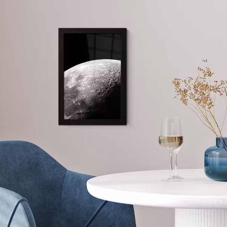 Poster met lijst - Maan - Kraters - Ruimte — 2