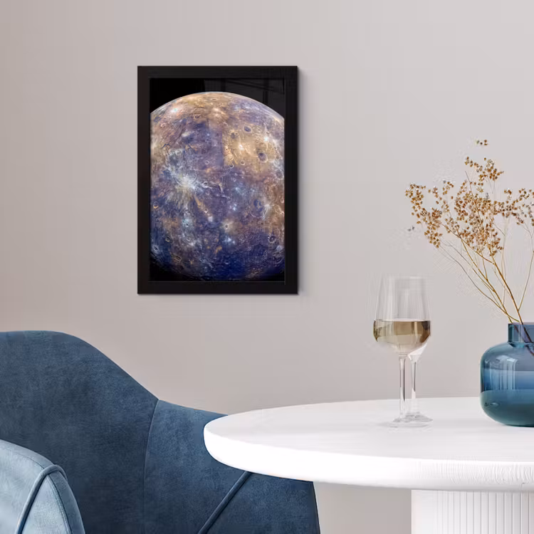Poster met lijst - Planeet - Kraters - Ruimte — 2