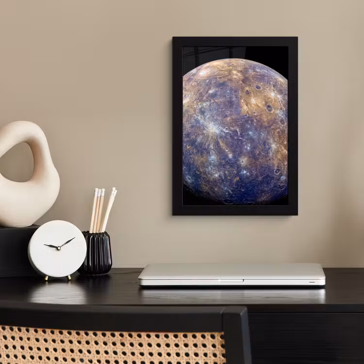 Poster met lijst - Planeet - Kraters - Ruimte — 3