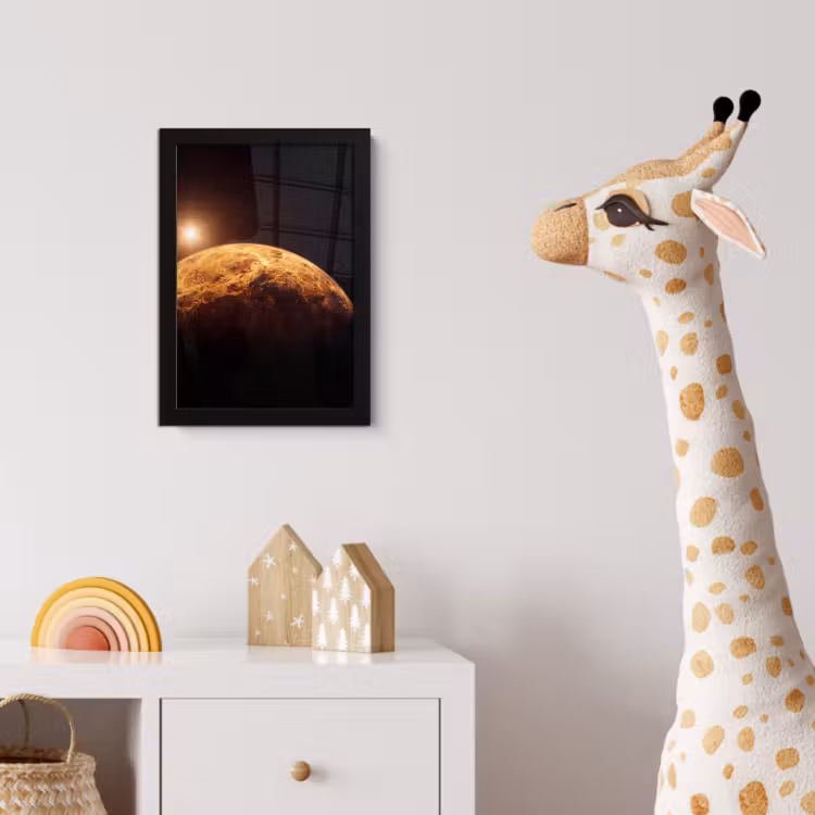 Poster met lijst - Planeet - Ruimte - Oranje — 5
