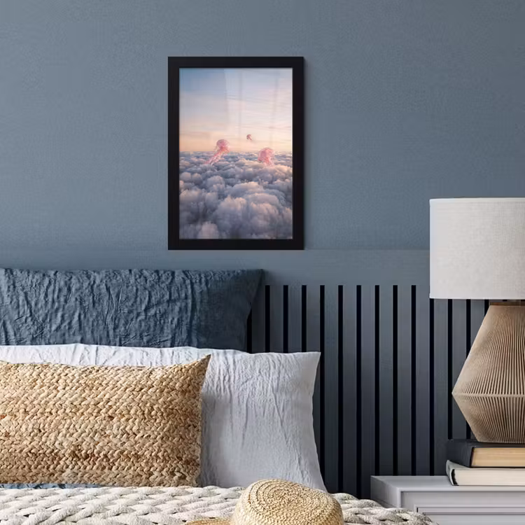 Poster met lijst - Roze dier - Wolken — 4