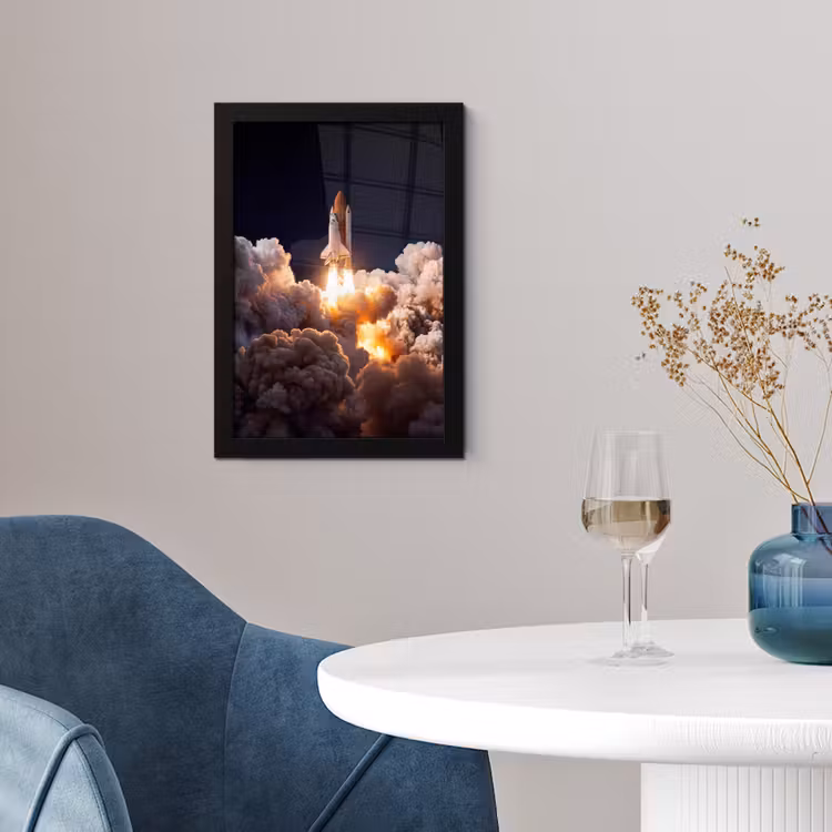 Poster met lijst - Ruimtevaartuig - Lancering - Sterren — 2