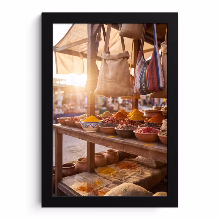 Poster met lijst - Specerijen - Markt - Kleurrijk — 1