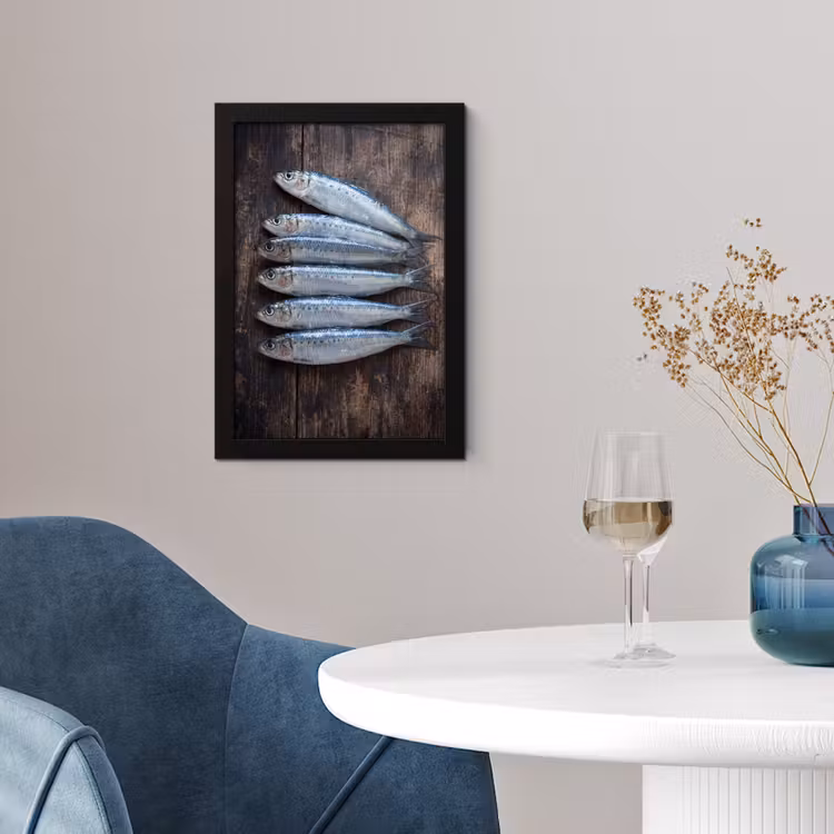 Poster met lijst - Vis - Hout - Eten — 2