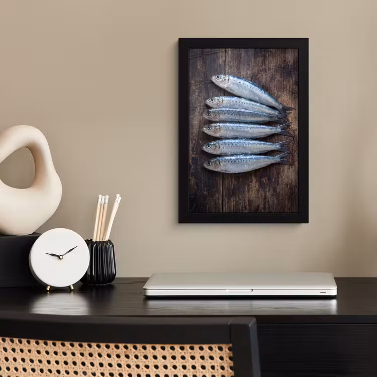 Poster met lijst - Vis - Hout - Eten — 3