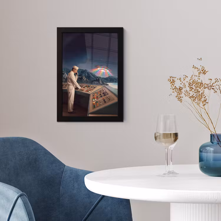 Poster met lijst - Man - Controlekamer - Strand — 2