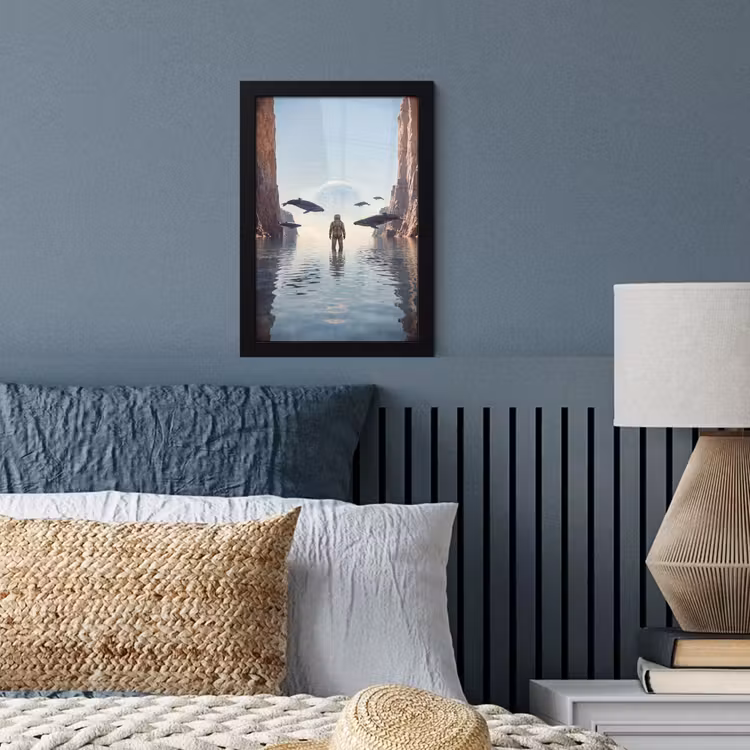 Poster met lijst - Ruimtevaarder - Walvis - Fantasie — 4