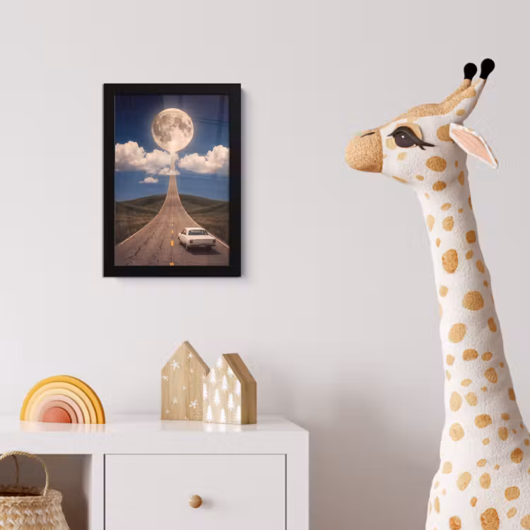 Poster met lijst - Weg - Maan - Nacht — 5