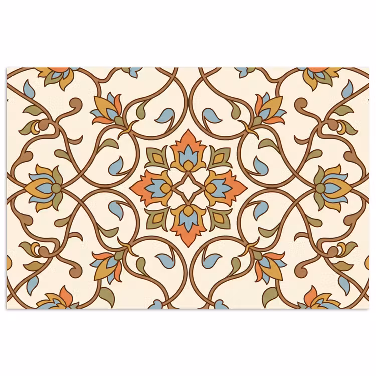 Poster - Patroon - Bloemen - Ornament - Kleurrijk — 1