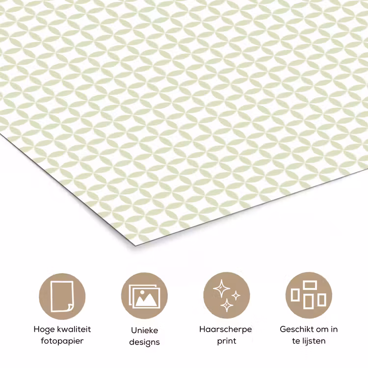 Poster - Saliegroen - Geometrisch - Cirkels - Patroon — 5