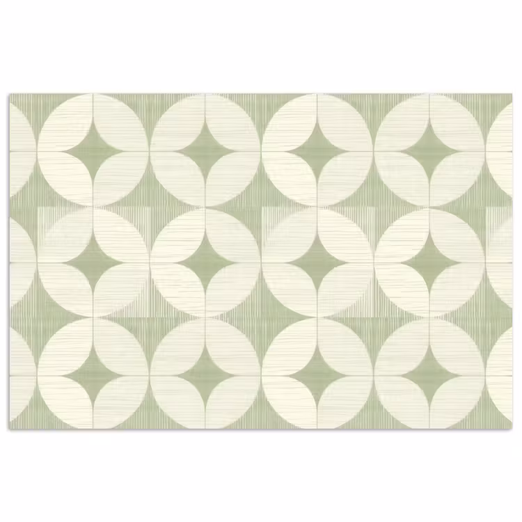 Poster - Saliegroen - Geometrisch - Retro - Mid-Century - Patroon — 1