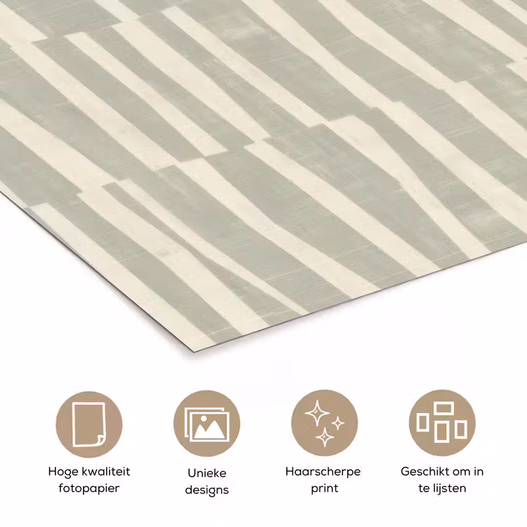 Poster - Saliegroen - Strepen - Geometrisch - Textuur - Patroon — 5