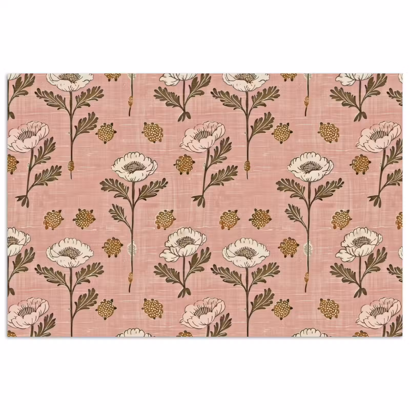 Poster - Roze - Bloemen - Vintage - Textuur — 1