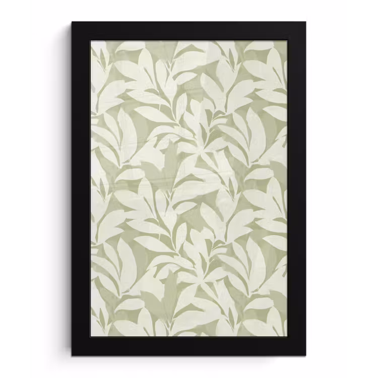 Poster met lijst - Saliegroen - Botanisch - Minimalistisch - Patroon — 1