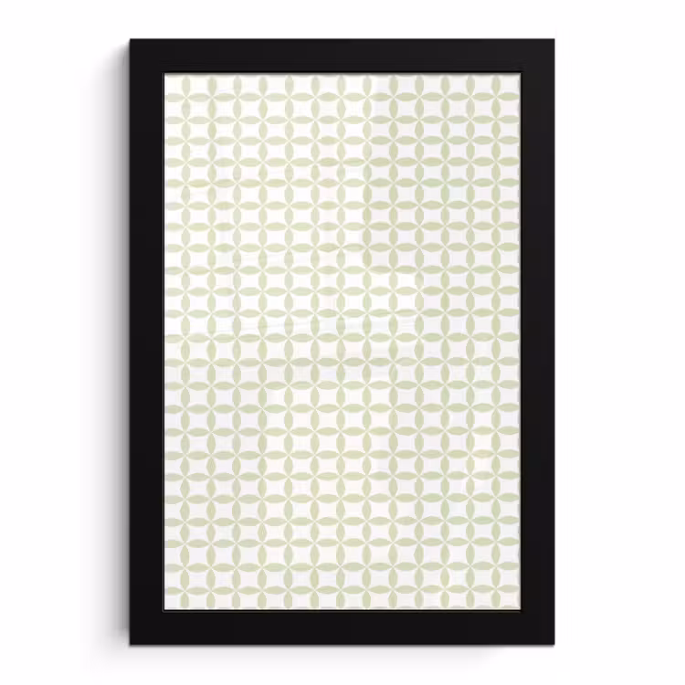 Poster met lijst - Saliegroen - Geometrisch - Cirkels - Patroon — 1