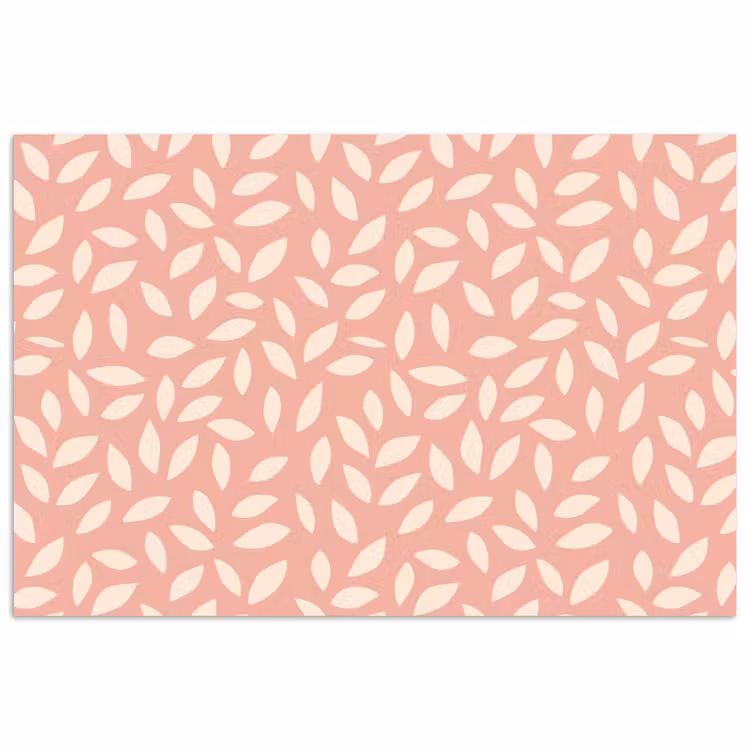 Poster - Roze - Bladeren - Speels - Patroon — 1