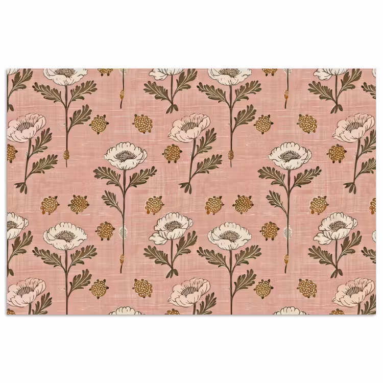 Poster - Roze - Bloemen - Vintage - Textuur — 1