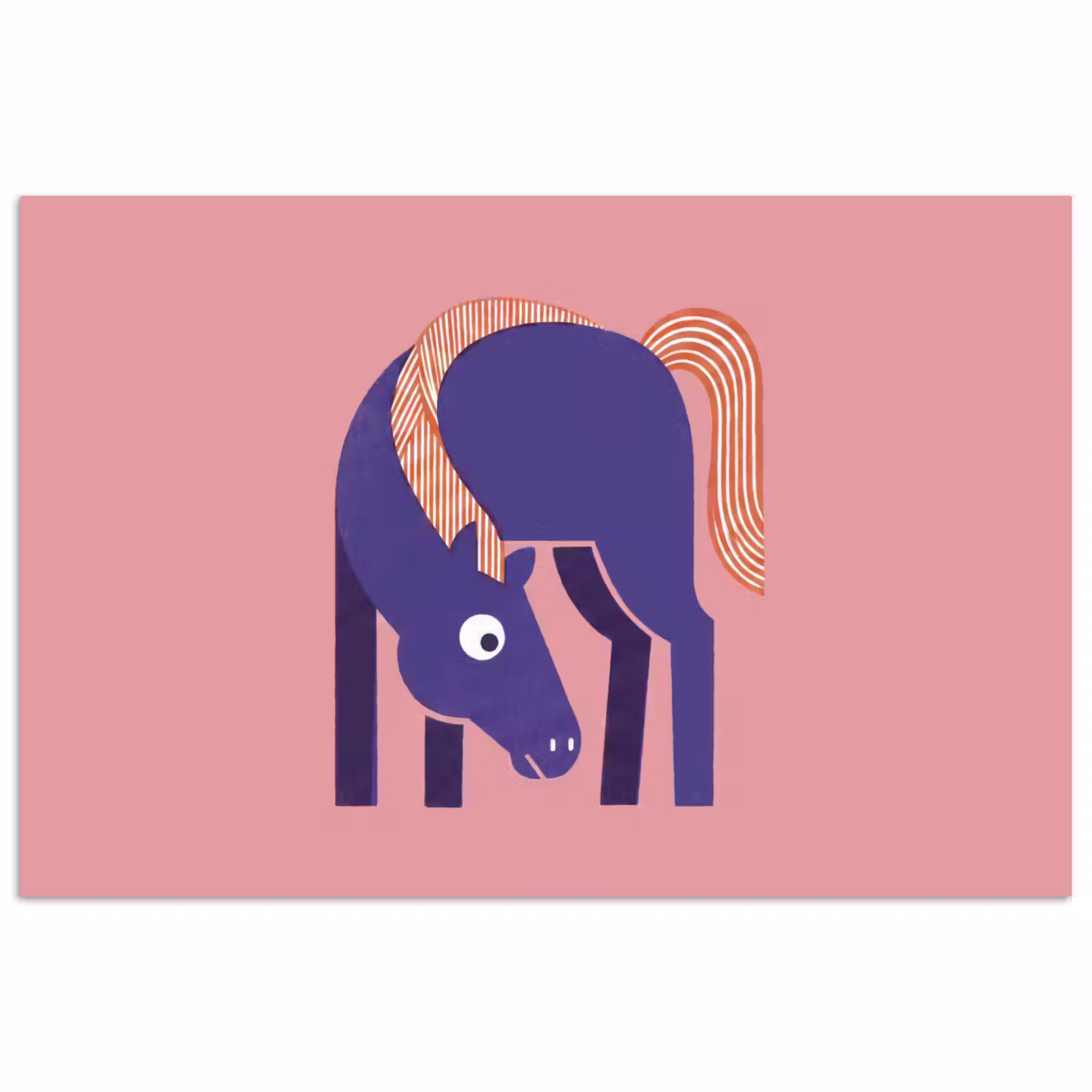 Poster - Paard - Abstract - Dieren - Modern - Blauw — 1