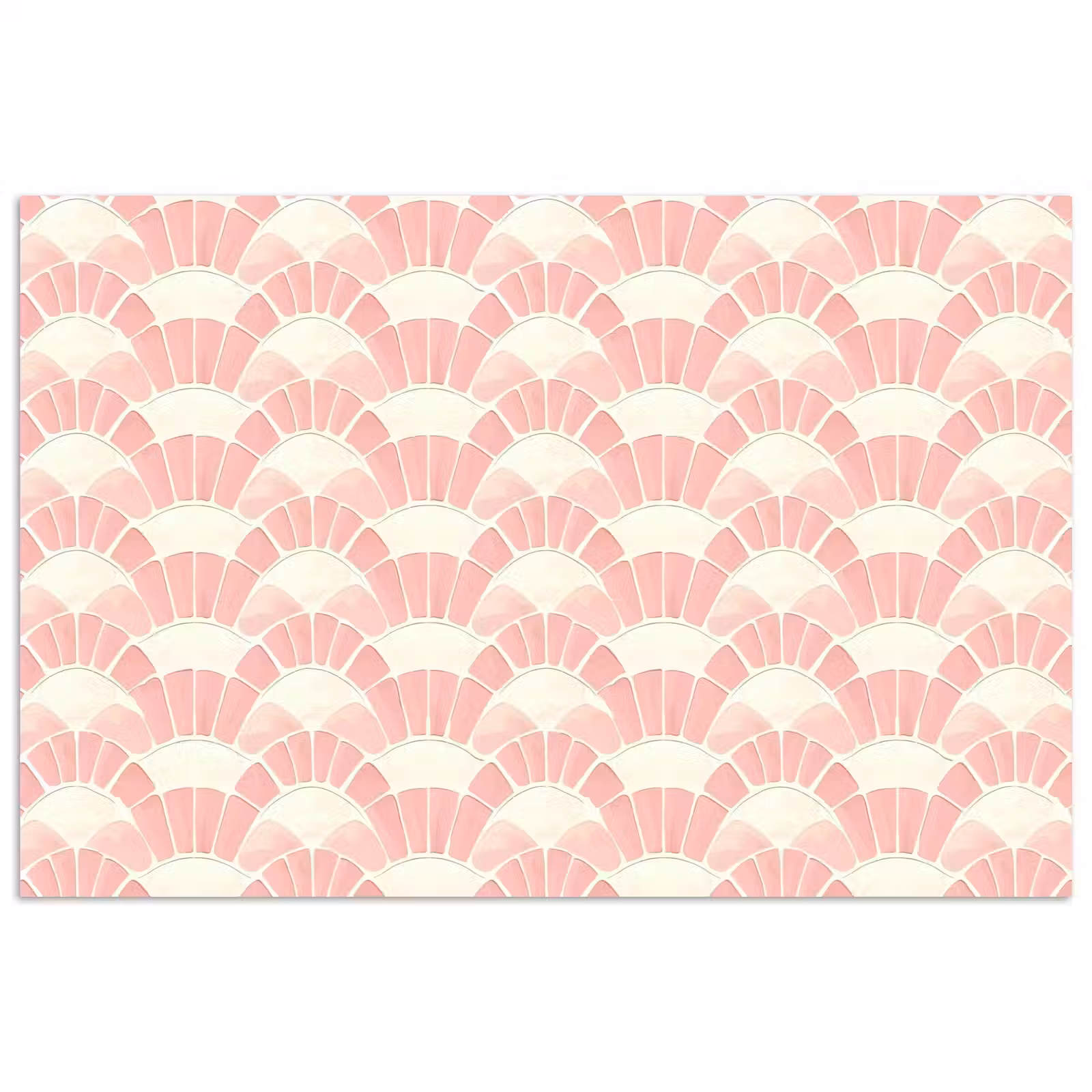 Poster - Roze - Waaiers - Mozaïek - Patroon — 1