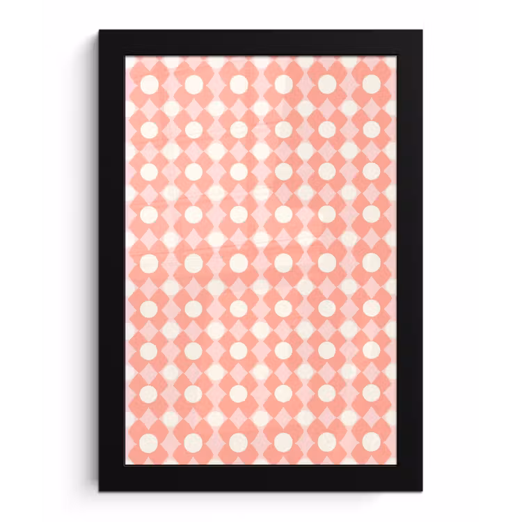 Poster met lijst - Koraal - Retro - Geometrisch - Patroon — 1
