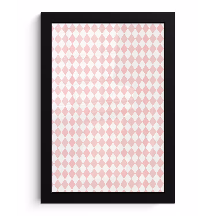 Poster met lijst - Lichtroze - Ruiten - Geometrisch - Patroon — 1