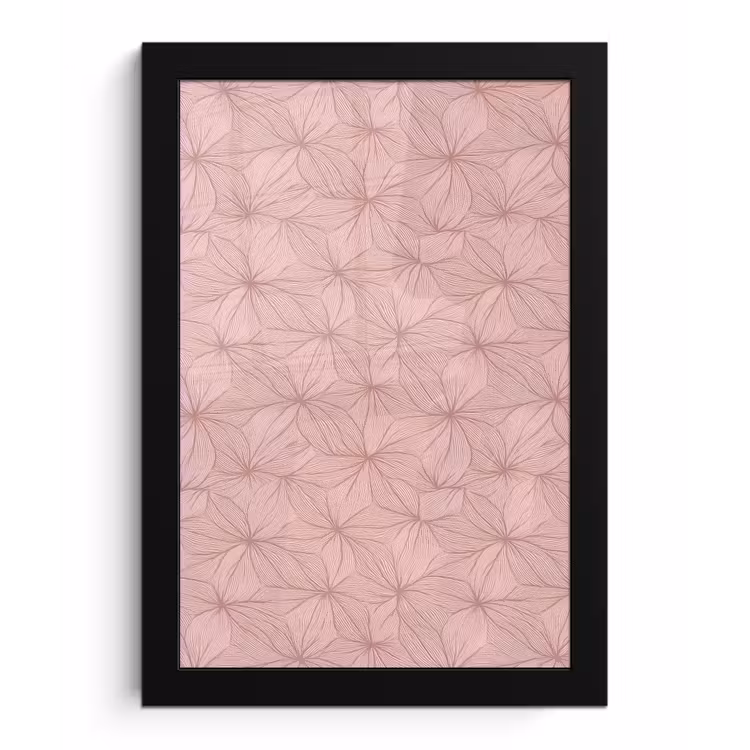 Poster met lijst - oederroze - Bloemen - Reliëf - Textuur — 1
