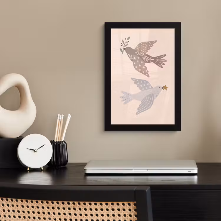 Poster met lijst - Vogel - Bessen - Natuur - Modern - Beige — 3