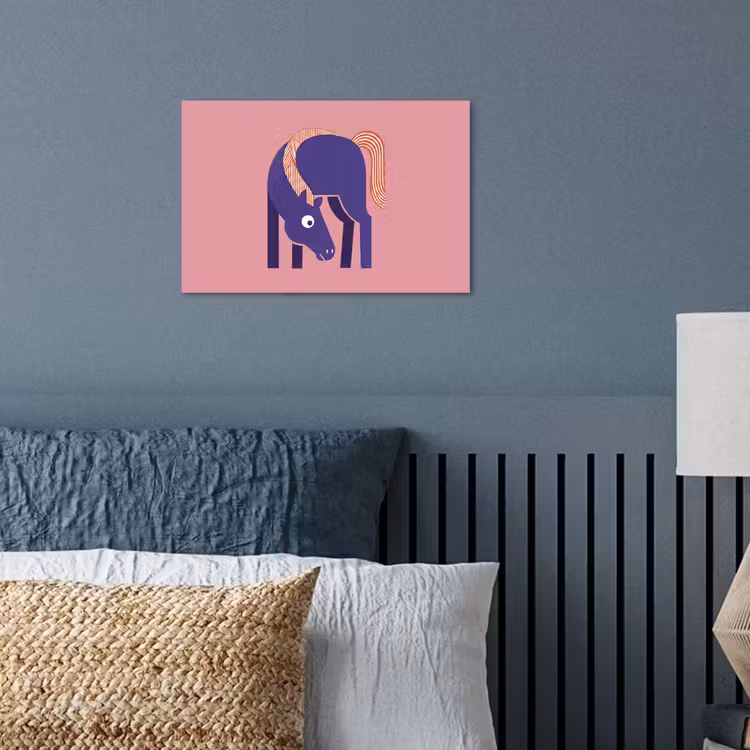 Poster - Paard - Abstract - Dieren - Modern - Blauw — 3