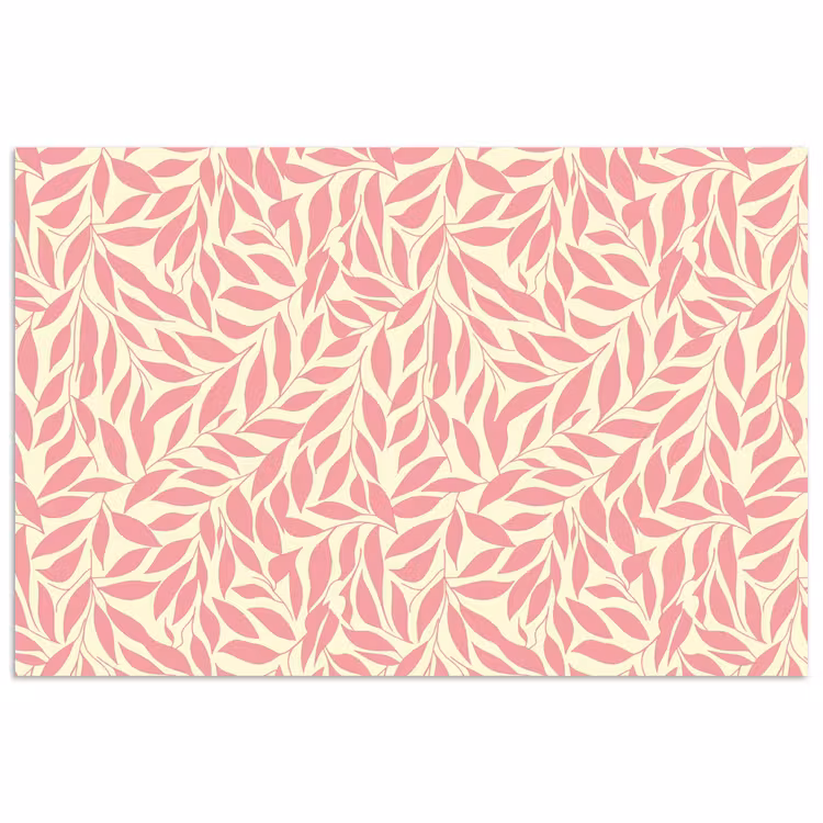 Poster - Roze - Bladeren - Dynamisch - Patroon — 1