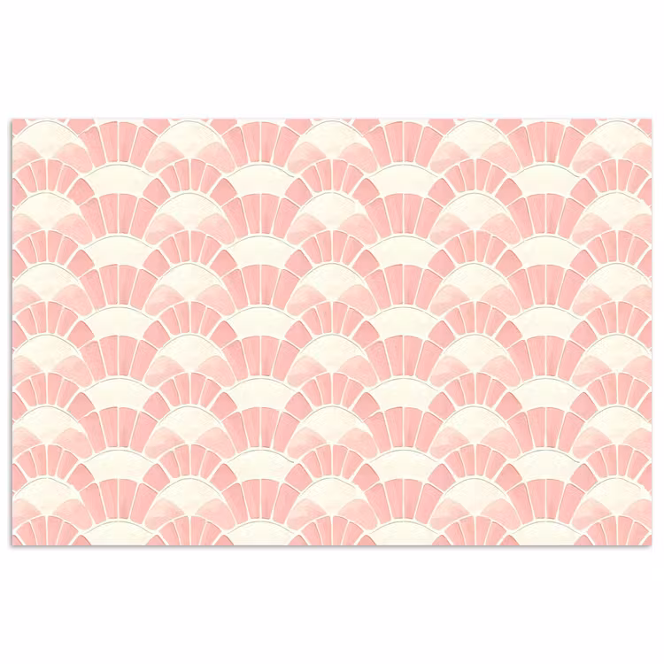 Poster - Roze - Waaiers - Mozaïek - Patroon — 1