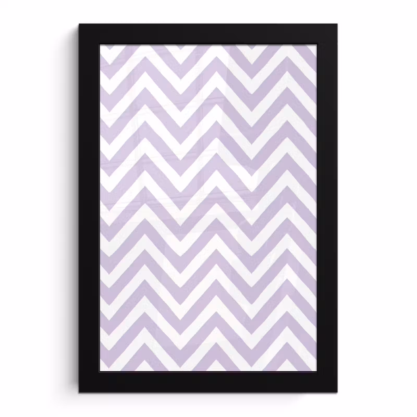 Poster met lijst - Lila - Geometrisch - Chevron - Zigzag - Patroon — 1