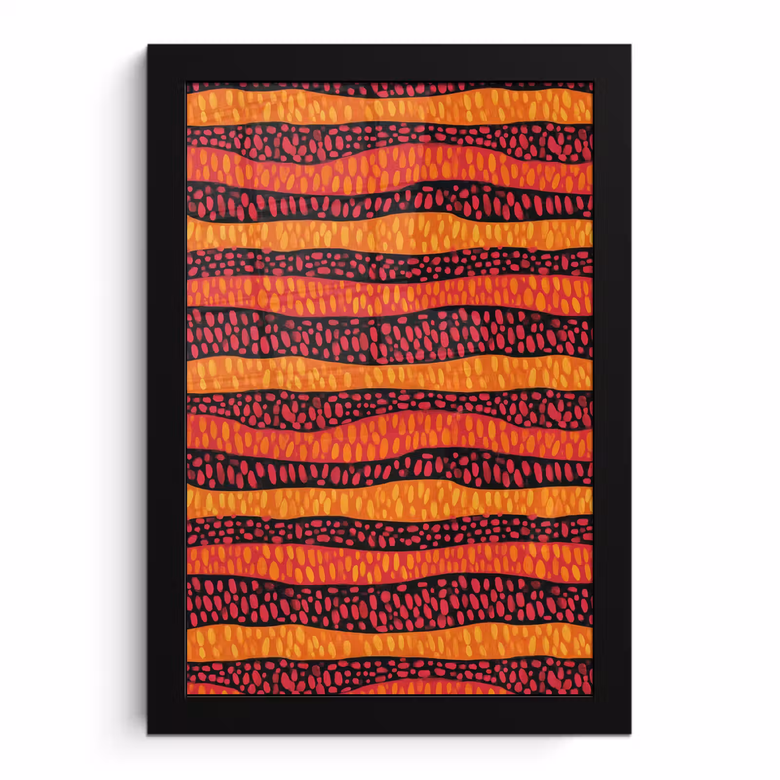 Poster met lijst - Oranje - Roze - Expressief - Patroon — 1