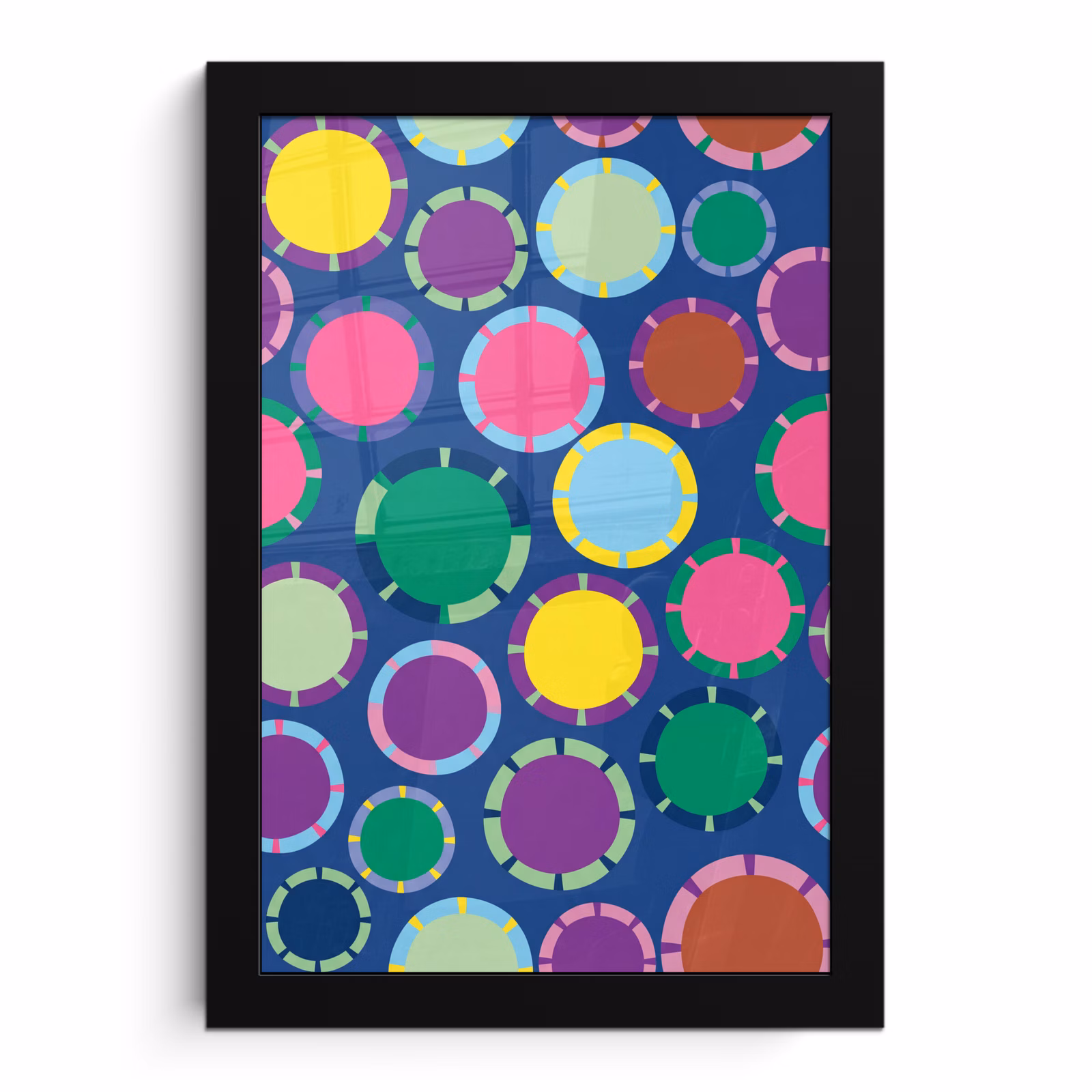 Poster met lijst - Patroon - Cirkels - Abstract - Kleurrijk — 1