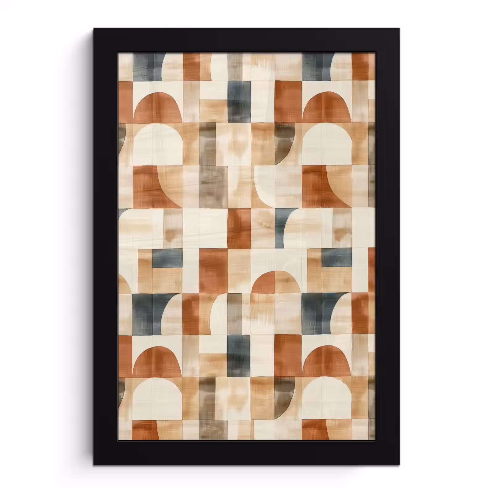 Poster met lijst - Terracotta - Geometrisch - Aquarel - Textuur — 1