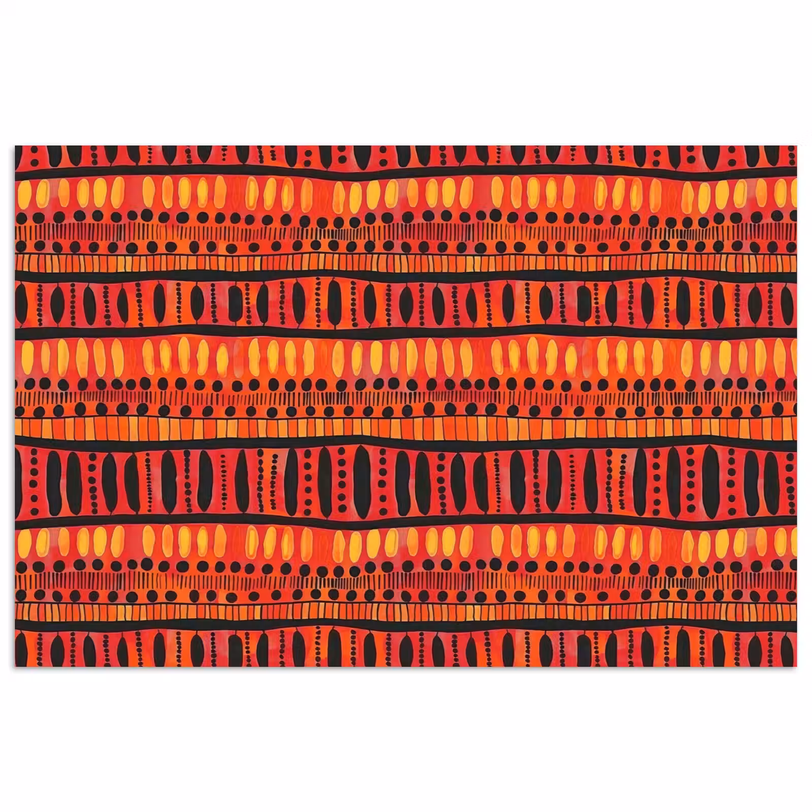 Poster - Rood - Oranje - Etnisch - Expressief - Patroon — 1