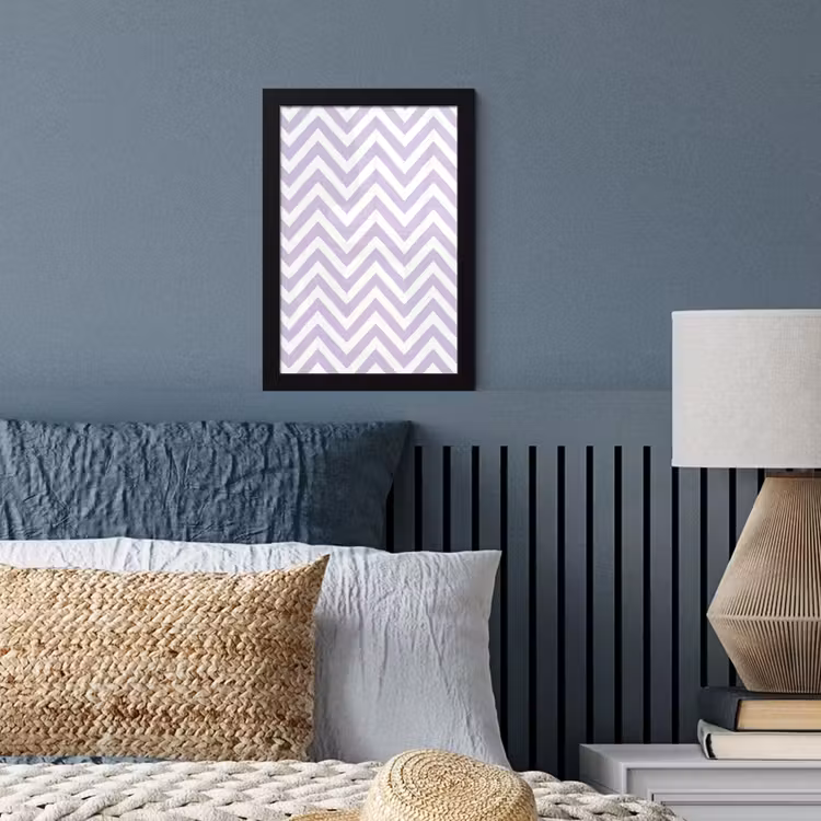 Poster met lijst - Lila - Geometrisch - Chevron - Zigzag - Patroon — 4