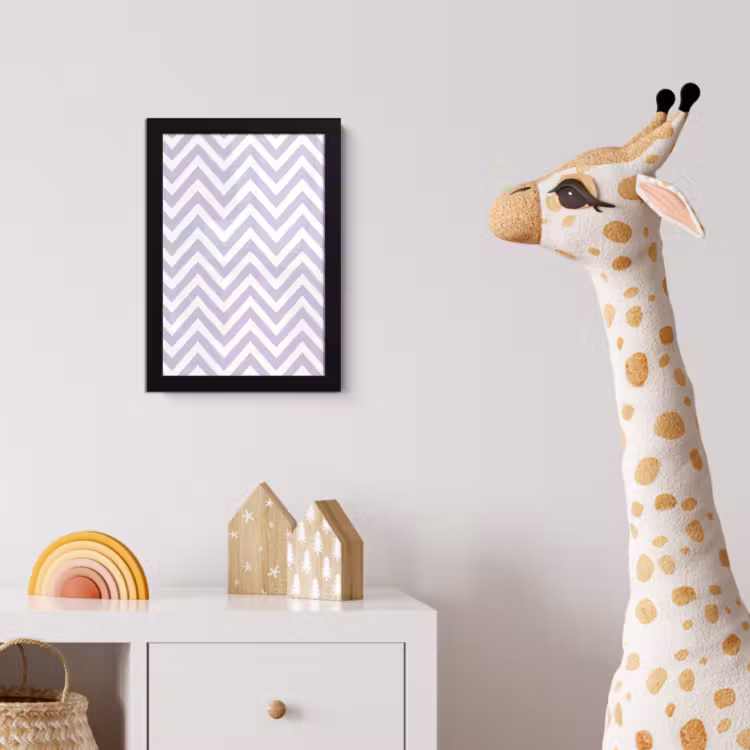 Poster met lijst - Lila - Geometrisch - Chevron - Zigzag - Patroon — 5