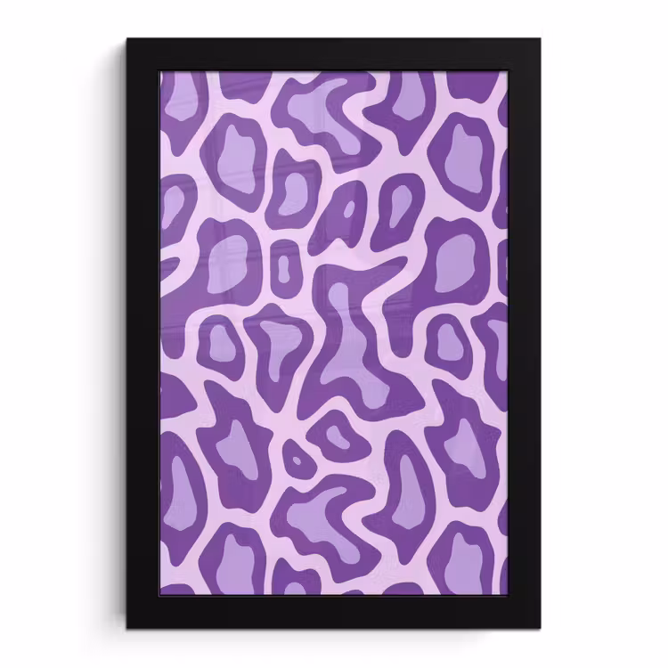 Poster met lijst - Paars - Abstract - Luipaard - Vlekken - Groovy - Patroon — 1