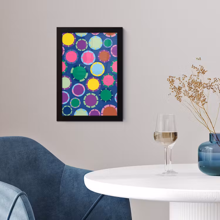 Poster met lijst - Patroon - Cirkels - Abstract - Kleurrijk — 2