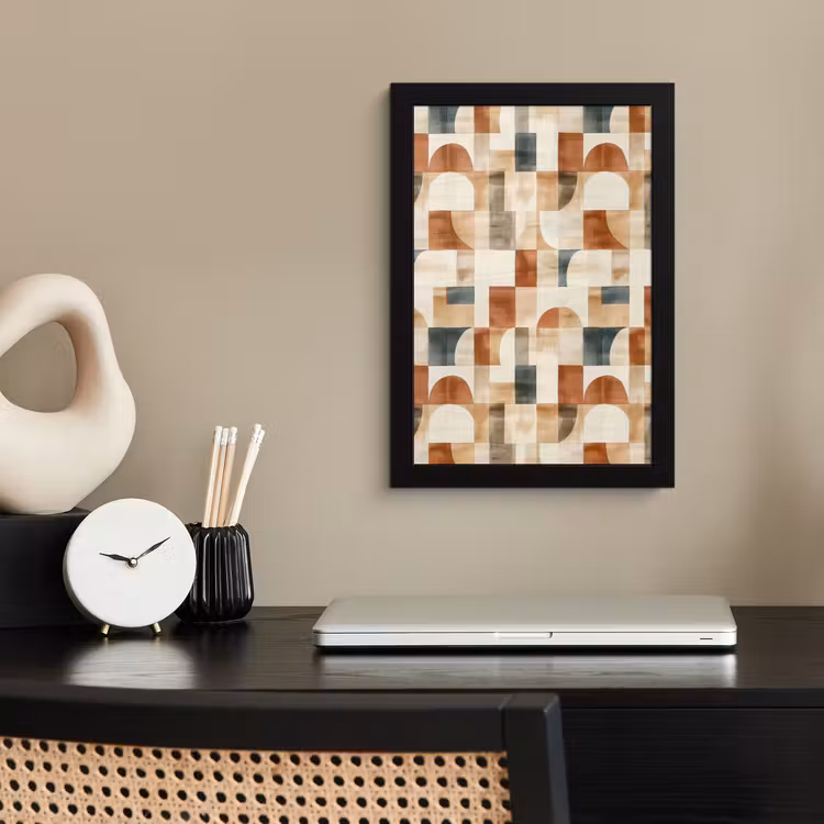 Poster met lijst - Terracotta - Geometrisch - Aquarel - Textuur — 3