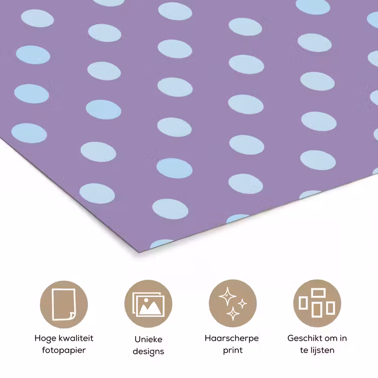 Poster - Paars - Blauw - Geometrisch - Stippen - Polka Dot - Patroon — 5