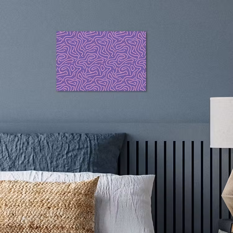 Poster - Paars - Roze - Abstract - Lijnen - Doolhof - Patroon — 3