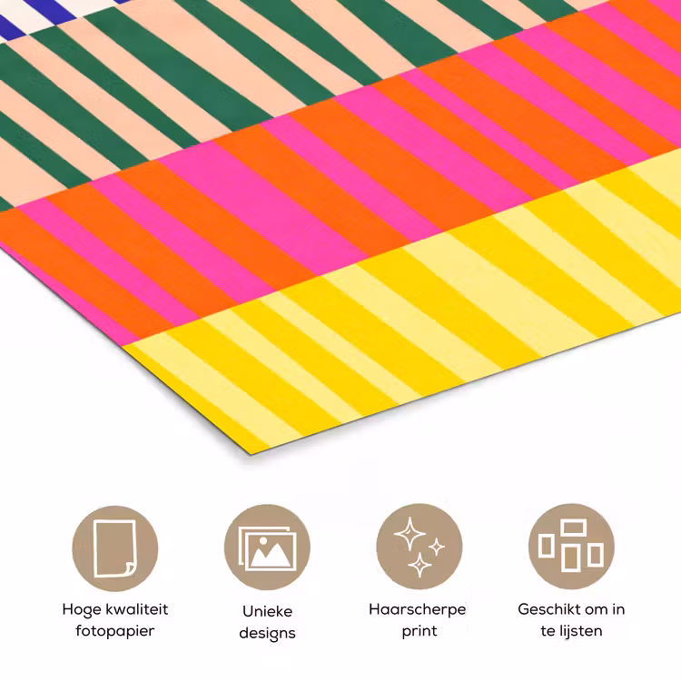 Poster - Patroon - Strepen - Abstract - Modern - Kleurrijk — 5