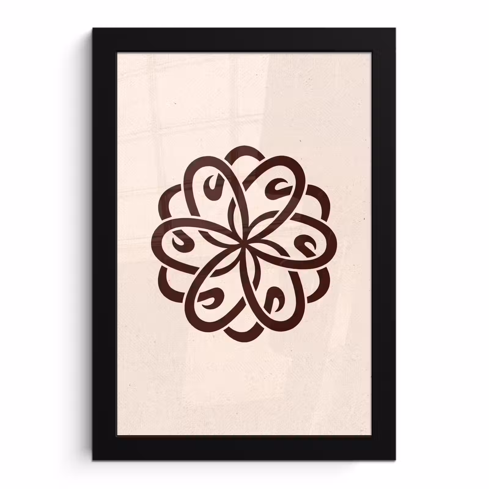 Poster met lijst - Patroon - Knoop - Abstract - Modern - Bruin — 1